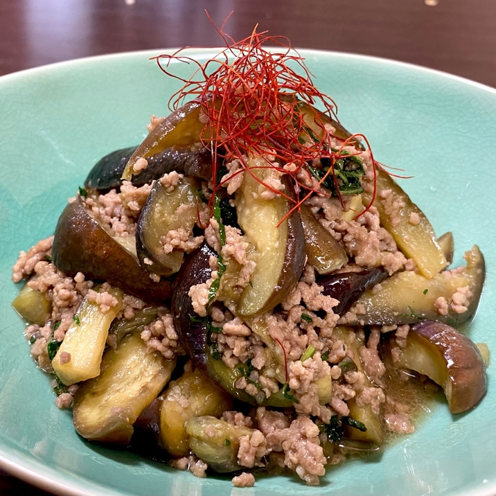 茄子と挽肉の大葉みそ炒め